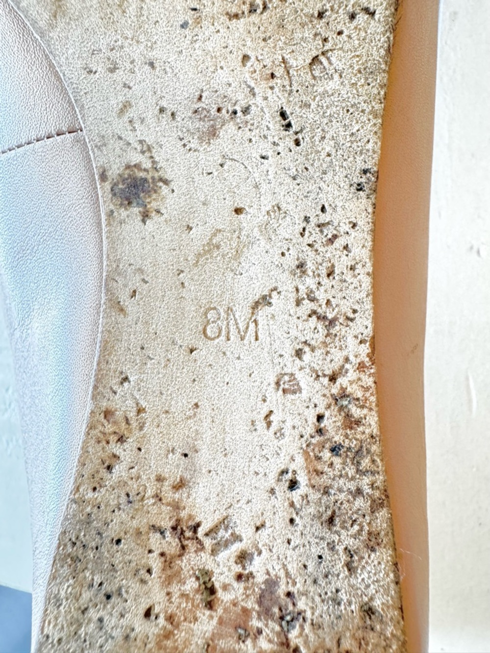 Tory Burch Ballet Flats Leather Logo Beige Size 8M - Picture 10 of 10